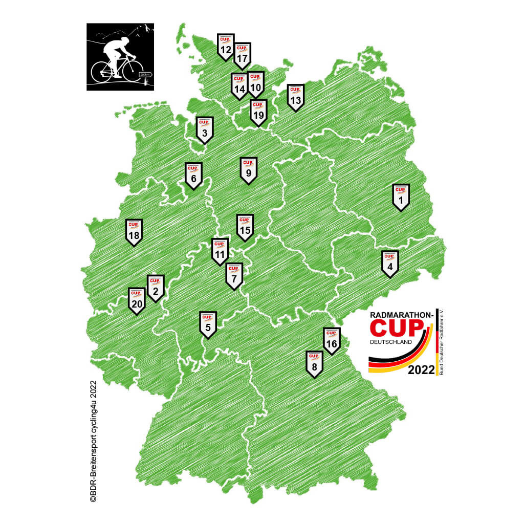 Radmarathon-Cup Deutschlandkarte